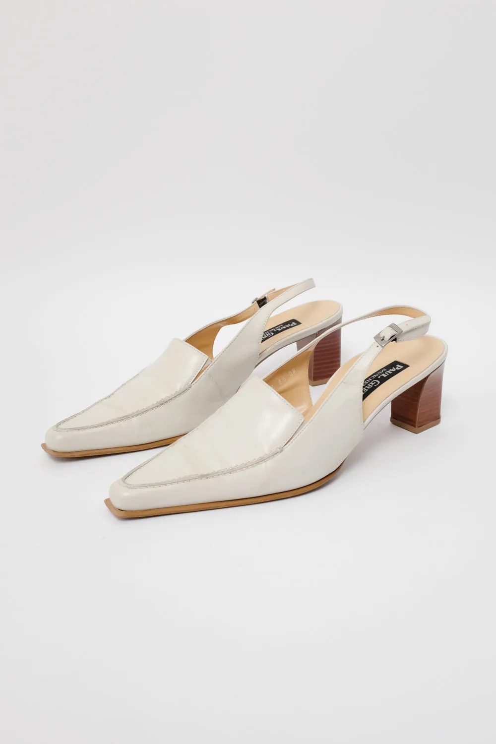 POINTY CREAM SLING BACK MULES 39 40