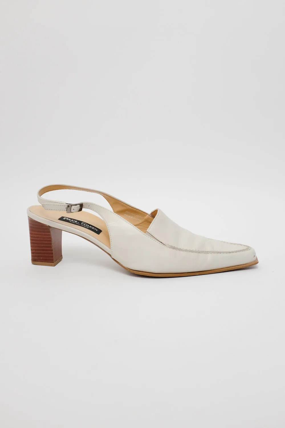 POINTY CREAM SLING BACK MULES 39 40