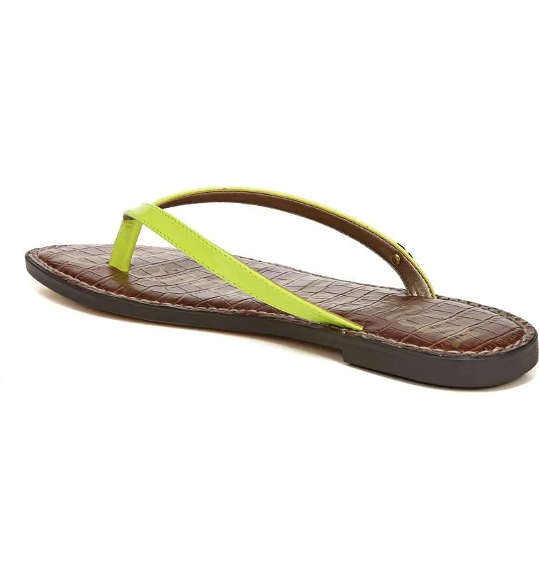 Sam Edelman Gracie Thong Slip On Slide Flat Sandals NEON YELLOW (11, NEON YELLOW)