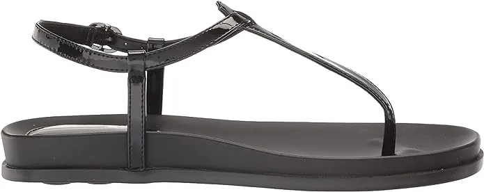 Sam Edelman Naomi Black Patent Slip On Open Toe Adjustable Ankle Straps Sandals