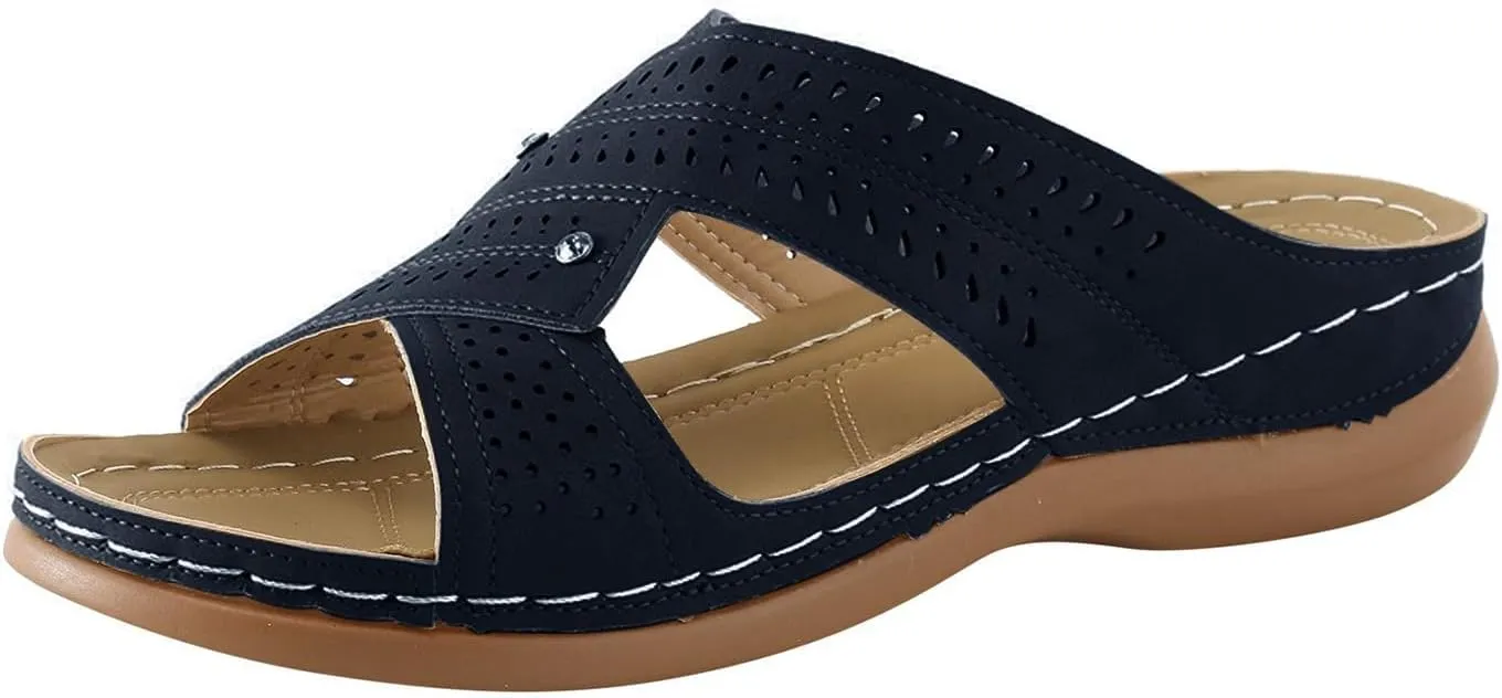 Sandals for Women Wedge Shoes Comfortable Summer Slip On Sandal Lightweight Memory Foam Platform Shoes