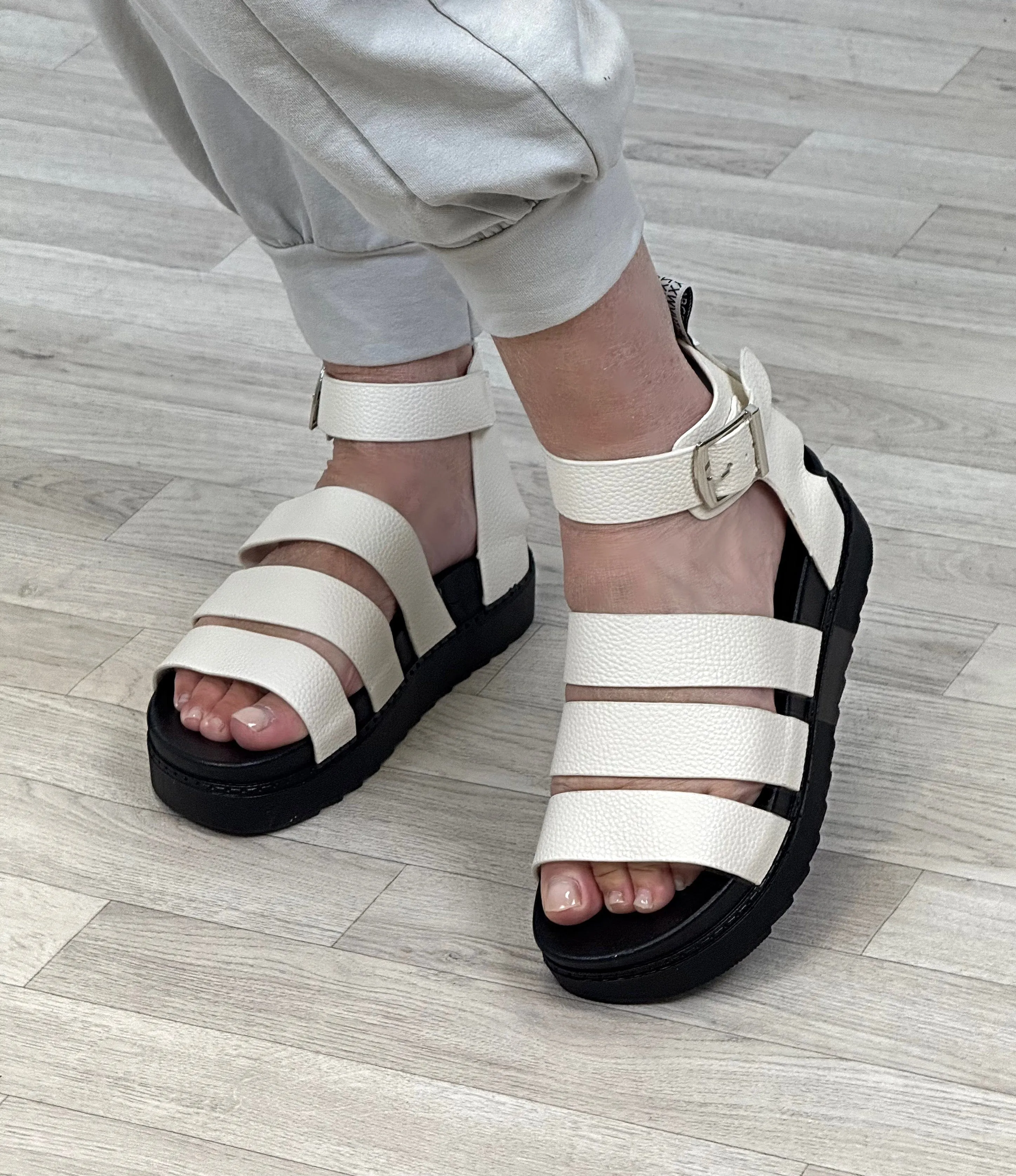 Sara Chunky Gladiator Sandals Sand