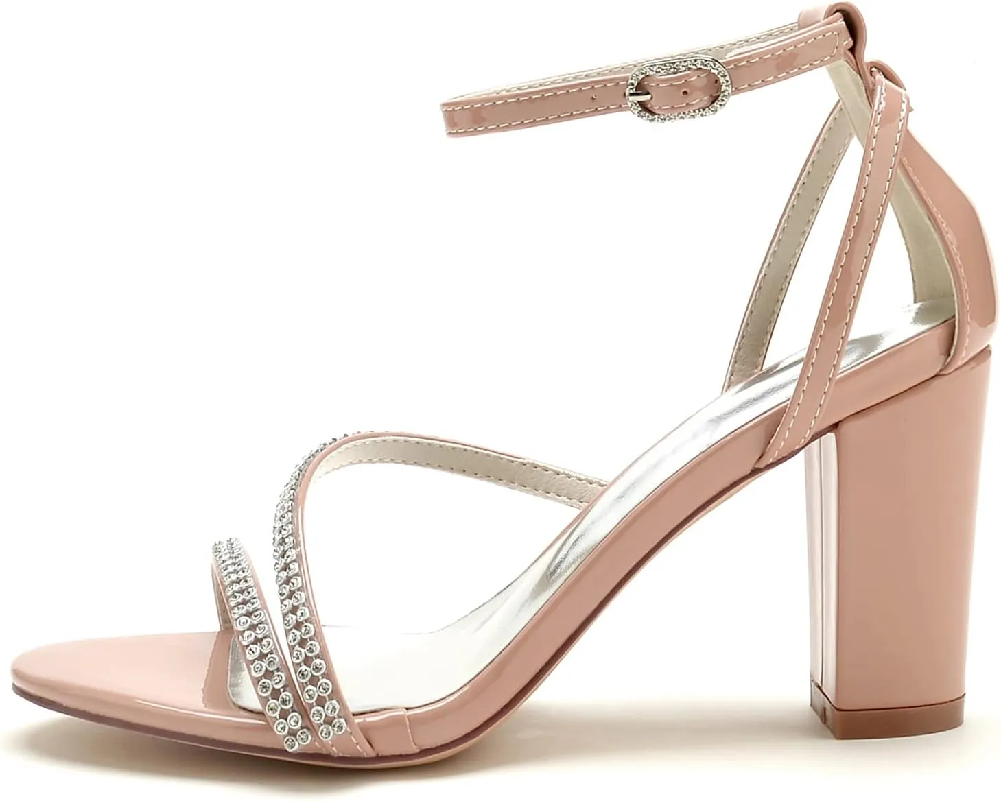 Slingback Block Heel Heeled Sandals Pumps Chunky Heels for Women Dressy Peep Toe Wedding Dress Shoes Bridal Shoes for The Bride