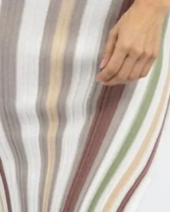 Solid And Striped Knit Midi Dress In Brown | Brown