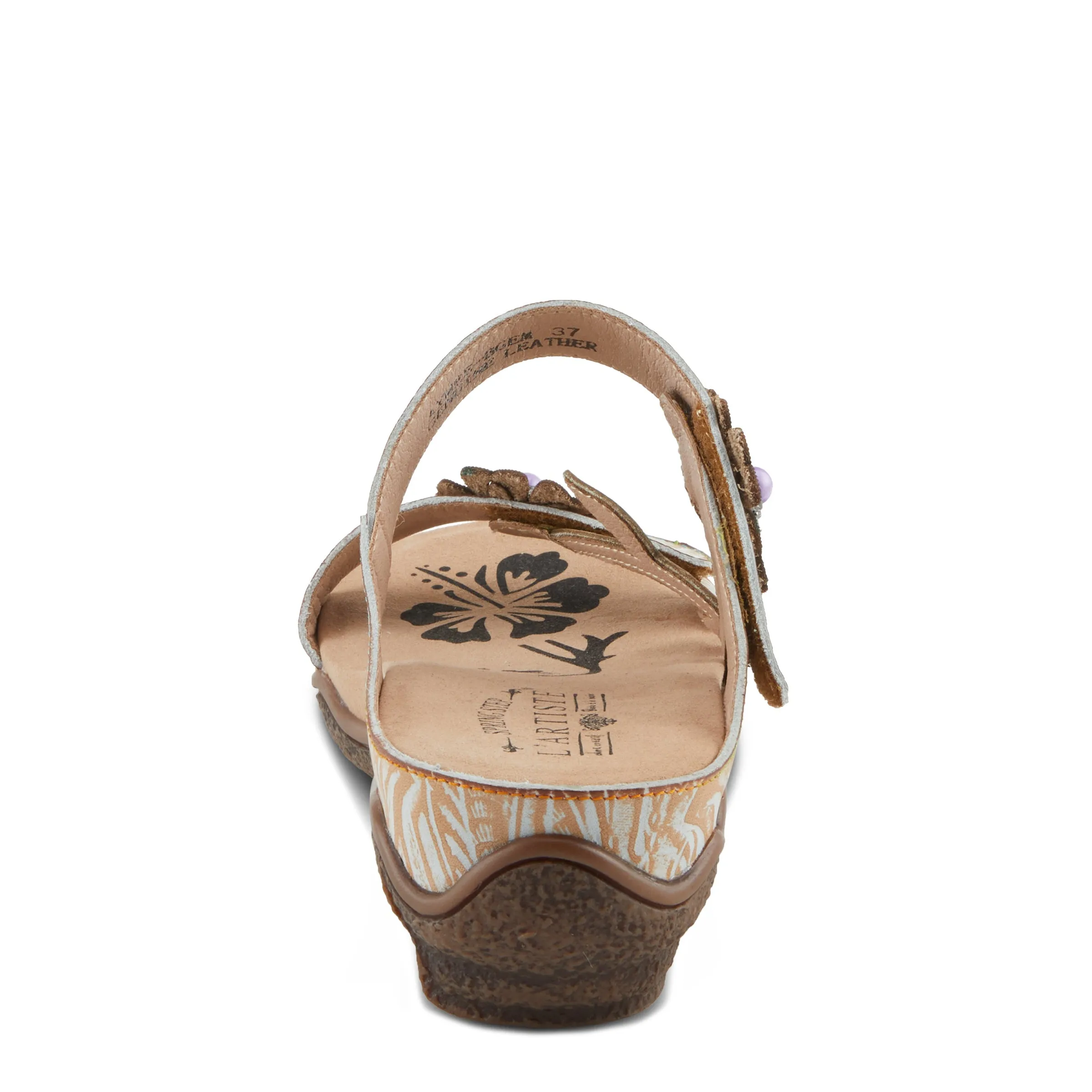 Spring Step Shoes  L'Artiste Aymée Slide Sandals Women's Hand Painted Leather