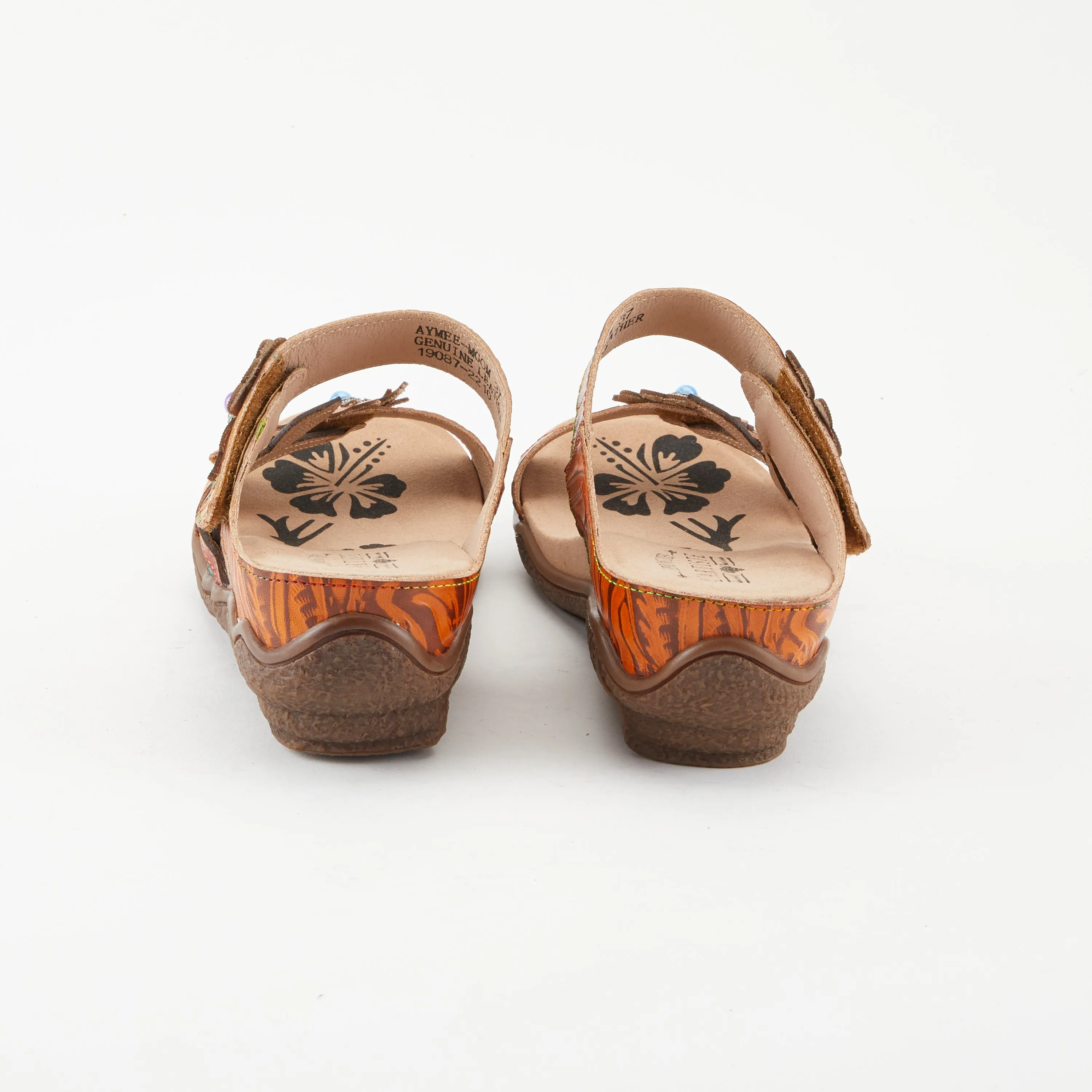 Spring Step Shoes  L'Artiste Aymée Slide Sandals Women's Hand Painted Leather