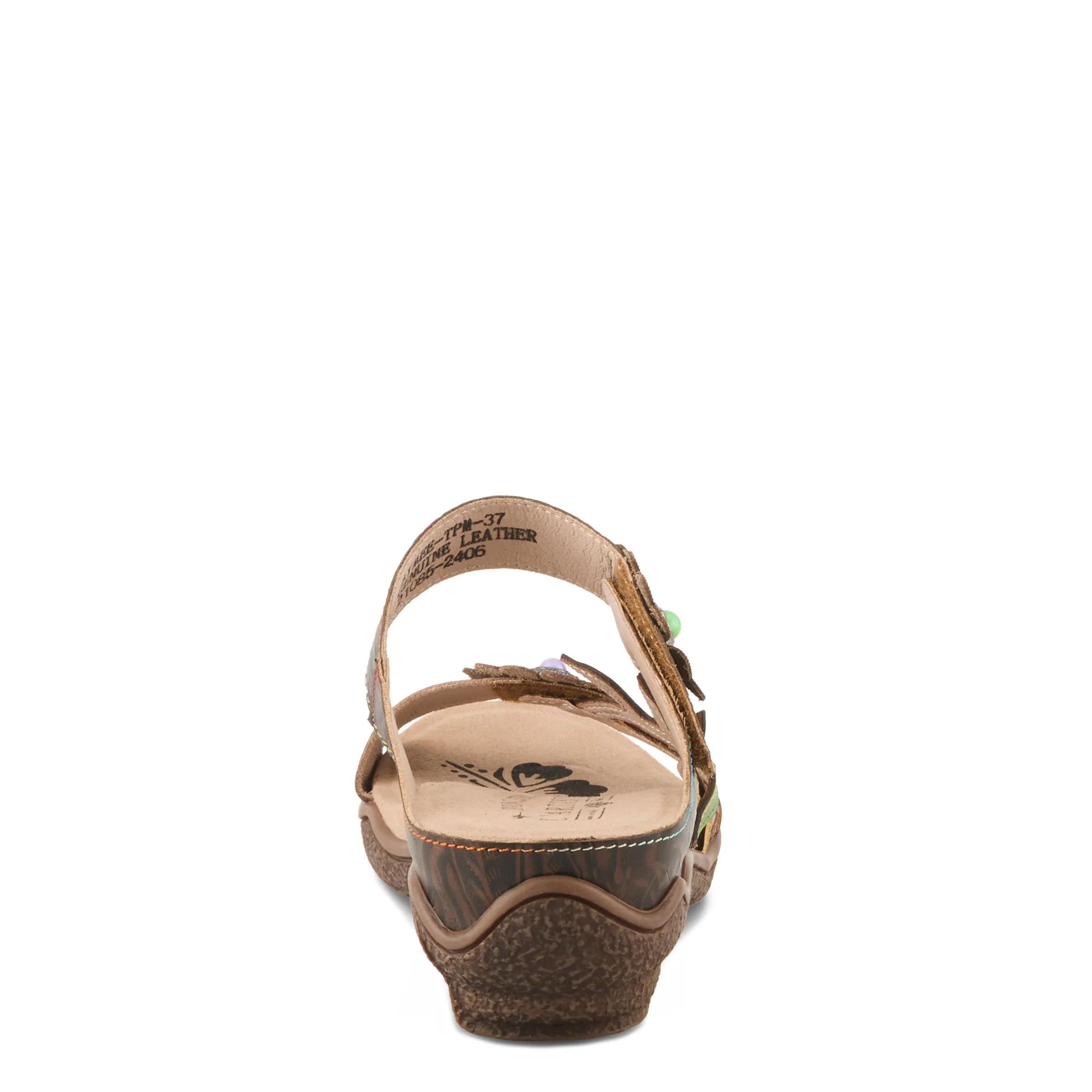 Spring Step Shoes  L'Artiste Aymée Slide Sandals Women's Hand Painted Leather