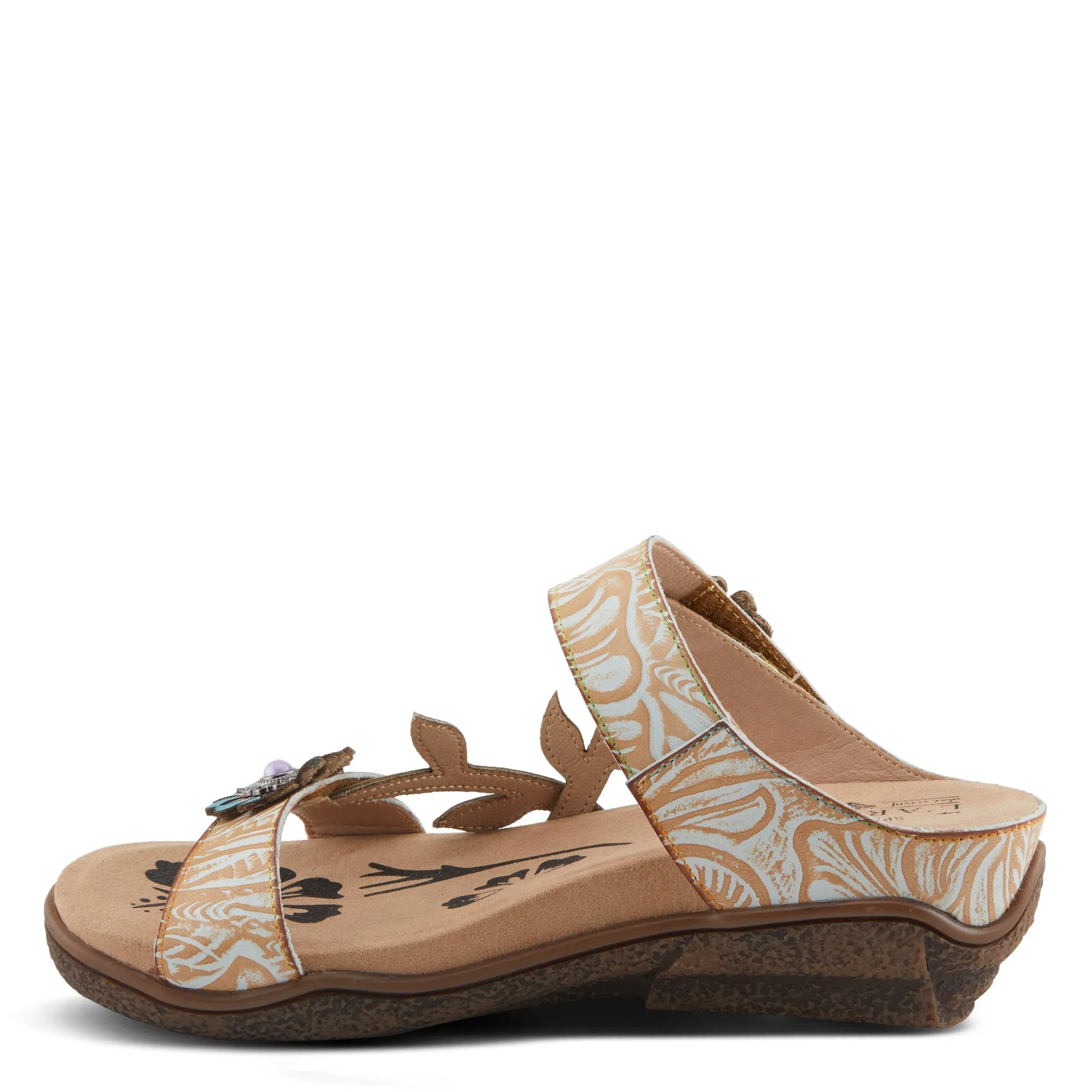 Spring Step Shoes  L'Artiste Aymée Slide Sandals Women's Hand Painted Leather