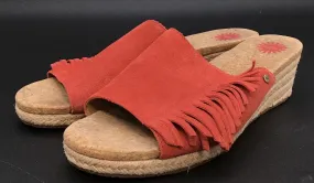UGG Women's Danes 1014957 Red Fringe Slide Sandals - Size 9