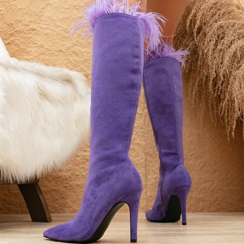 Waterlily Feather Patchwork Boots