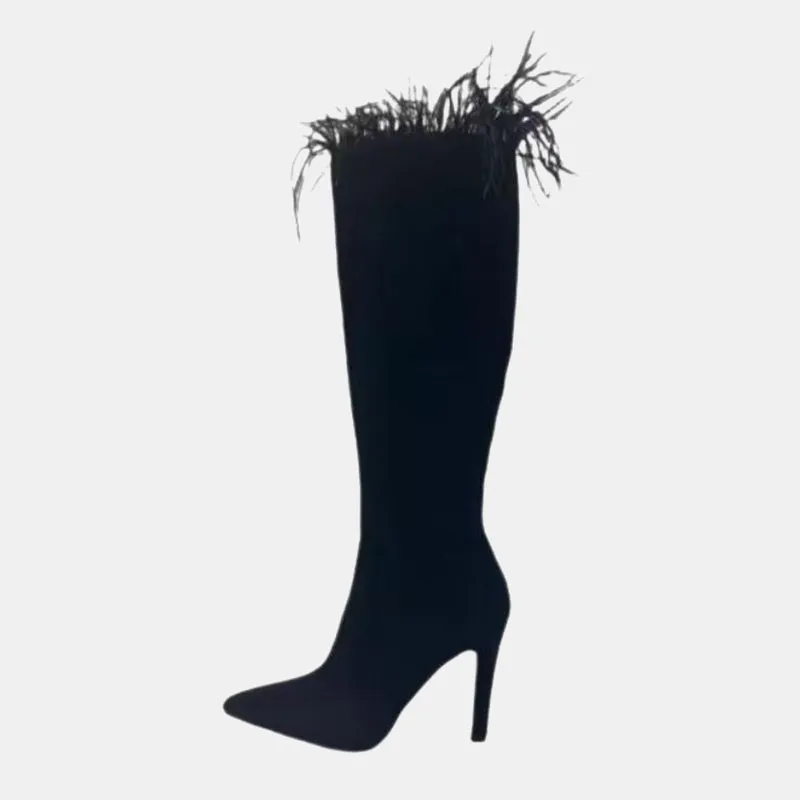 Waterlily Feather Patchwork Boots