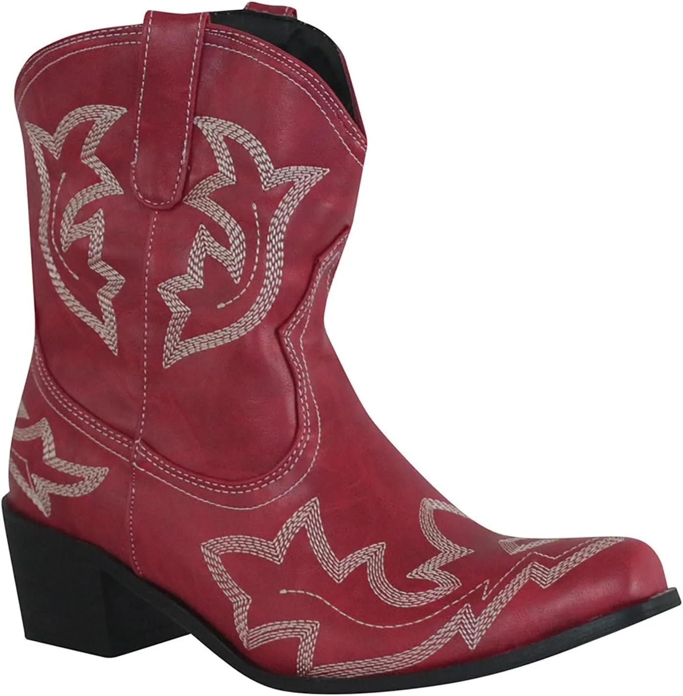 Western Booties Chunky Heel Boots Woman Ankle Boots Mid Calf Cowboy Boots Women Western Pointed Toe Low Block Heel Boot