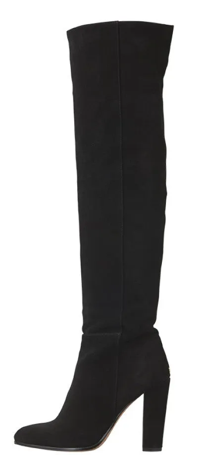 Windsor Smith Gemm Black Suede Knee High Boots