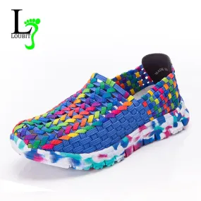 Women Shoes Summer Flat Female Loafers Casual Flats Woven Shoes Sneakers