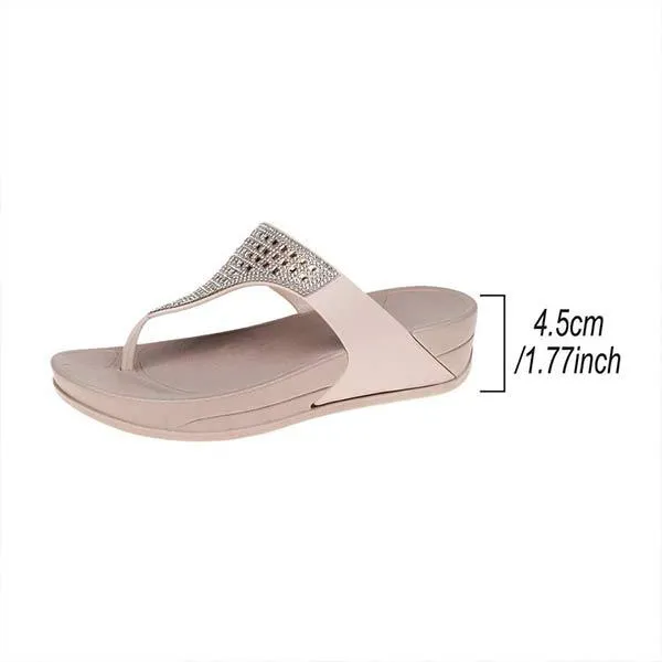 Women's Rhinestone Embellished Slide Wedge Sandals 97621807C