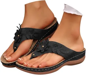 Womens Sandals Dressy Wedge Slippers For Woman With Arch Support Flip Flops Women Orthopedic Sandals For Wife/Mom
