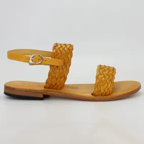 Women's woven sling-back sandal in calf leather giallo (1040)