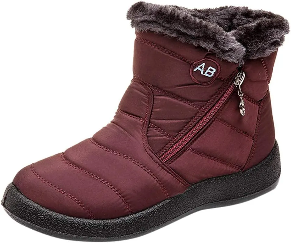 ZBYY Womens Snow Boots Warm Ankle Booties Waterproof Comfortable Anti-Slip Outdoor Fur Lined Lining Winter Shoes for Women