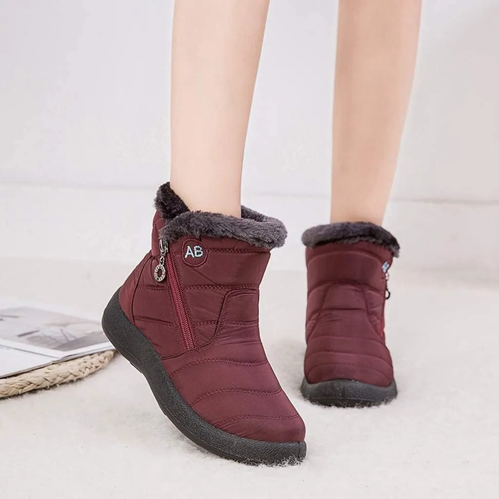 ZBYY Womens Snow Boots Warm Ankle Booties Waterproof Comfortable Anti-Slip Outdoor Fur Lined Lining Winter Shoes for Women
