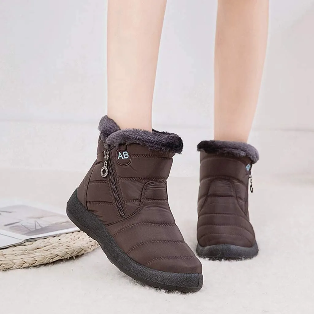 ZBYY Womens Snow Boots Warm Ankle Booties Waterproof Comfortable Anti-Slip Outdoor Fur Lined Lining Winter Shoes for Women